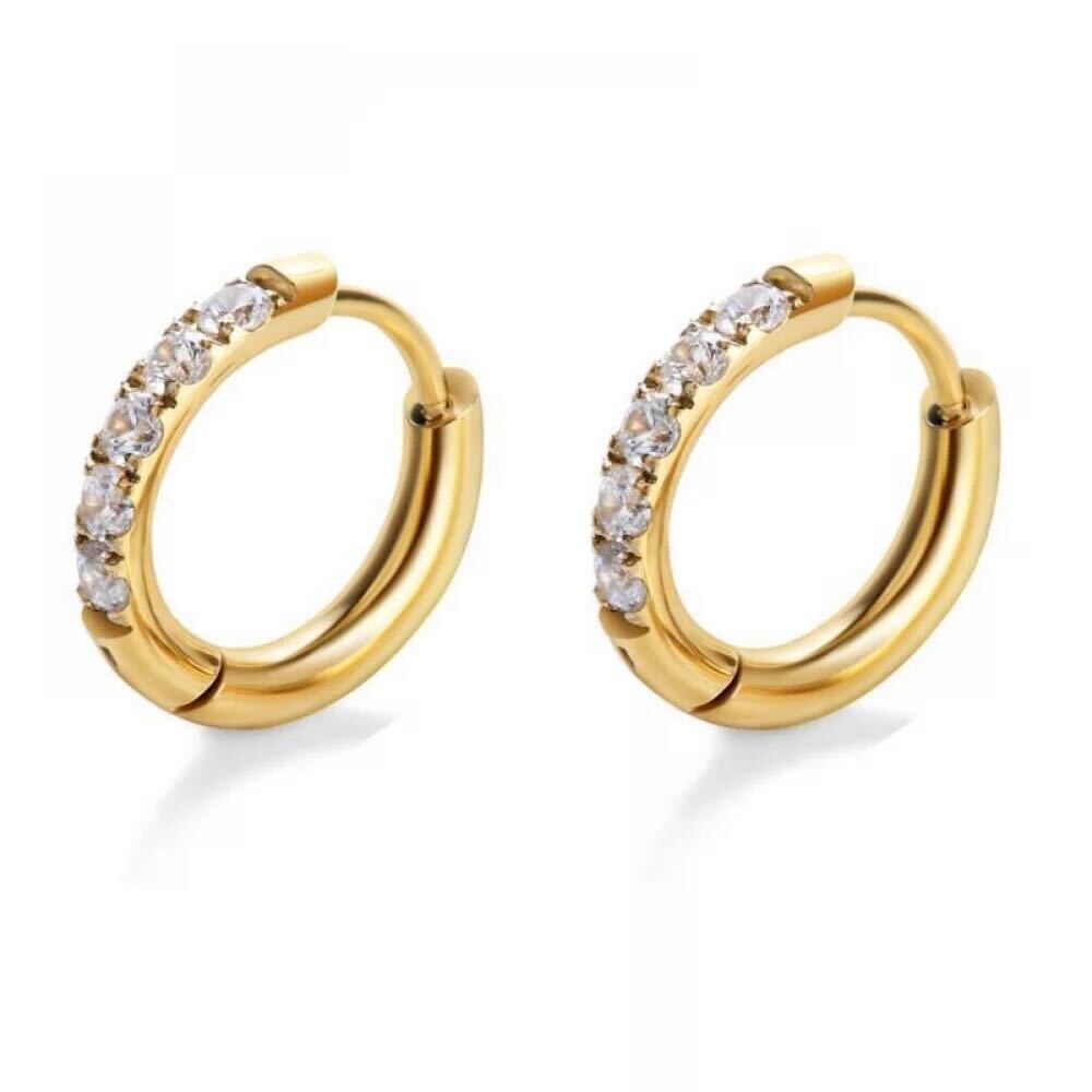 Pave Small Hoops